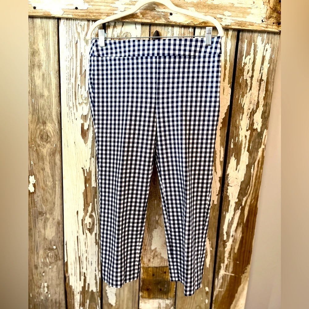 Talbots size 4 Chatham Crop Pants Navy Gingham